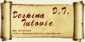 Despina Tulović vizit kartica